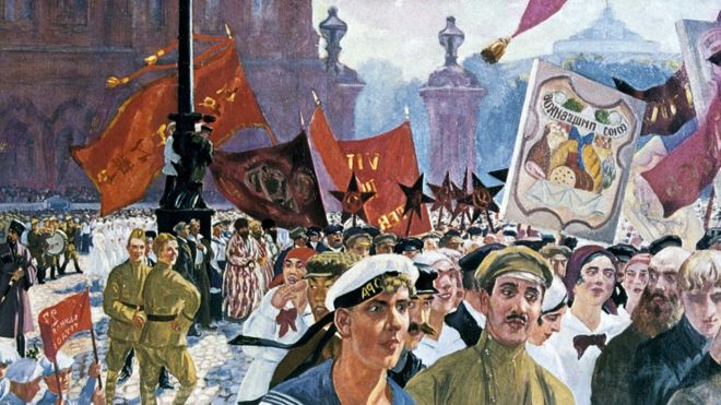 Торжества по случаю открытия II конгресса Коминтерна в Петрограде в 1921 году (художник Борис Кустодиев)