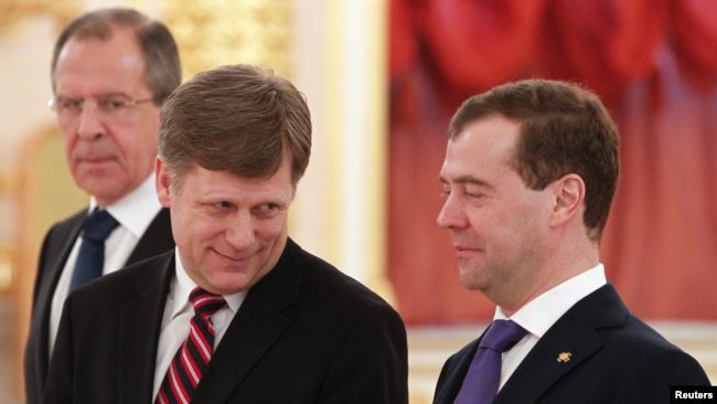 Сергей Лавров, Майкл Макфол и Дмитрий Медведев, 2012